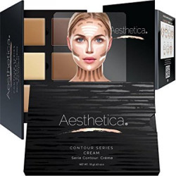 Aesthetica Cosmetics Cream Contour and Highlighting Makeup Kit - Contouring Foundation / Concealer Palette - Vegan & Cruelty Free - Step-by-Step Instr Aesthetica Cosmetics Cream Contour and Highlighting Makeup Kit - Contouring Foundation / Concealer Palette - Vegan & Cruelty Free - Step-by-Step Instr